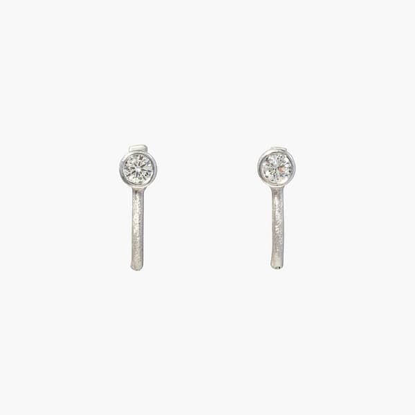 Arracades d'or blanc i diamants talla brillant